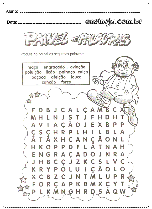 Caça-Palavras online activity for Educação Infantil