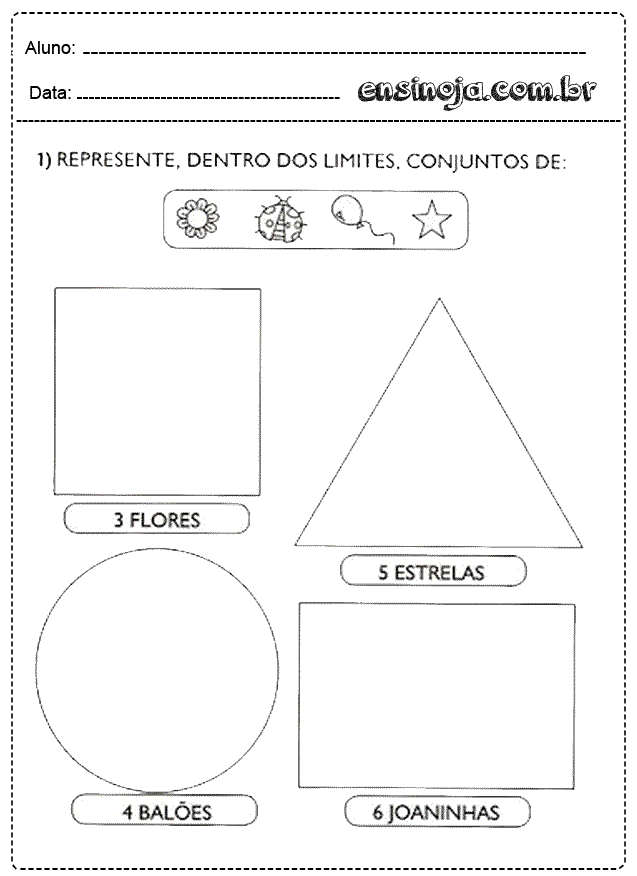 Atividades de conjunto para imprimir