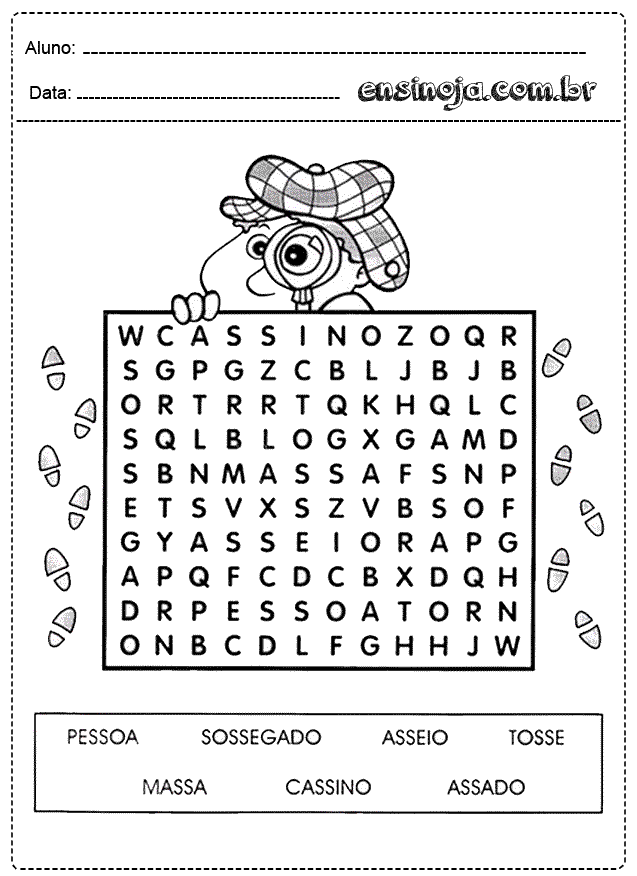 Caça Palavras Infantil Fácil Para Imprimir.