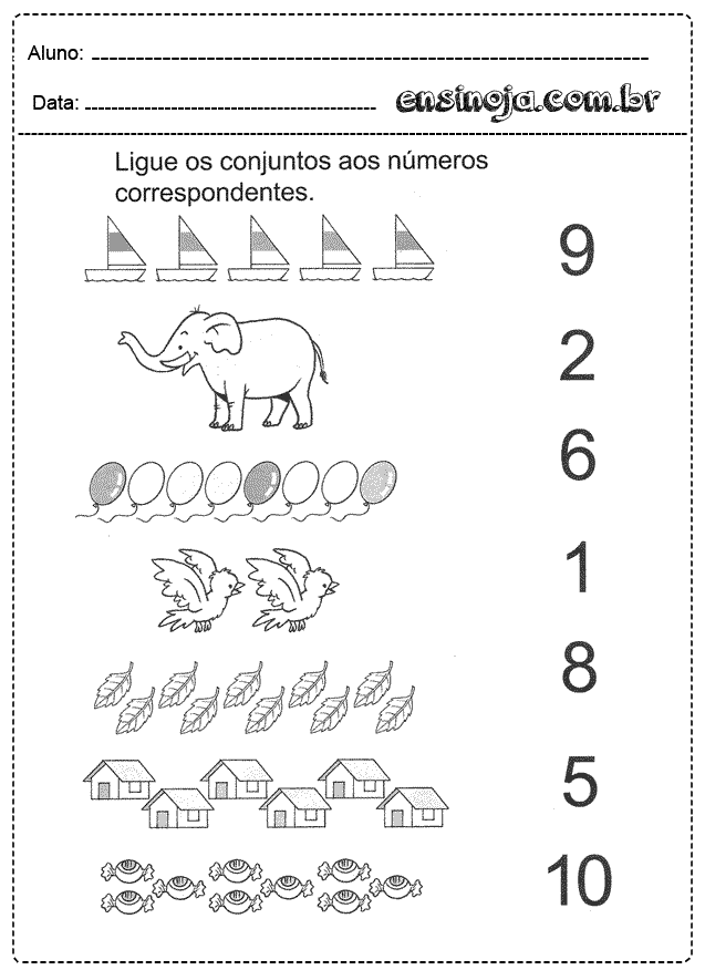 Atividades de conjunto para imprimir