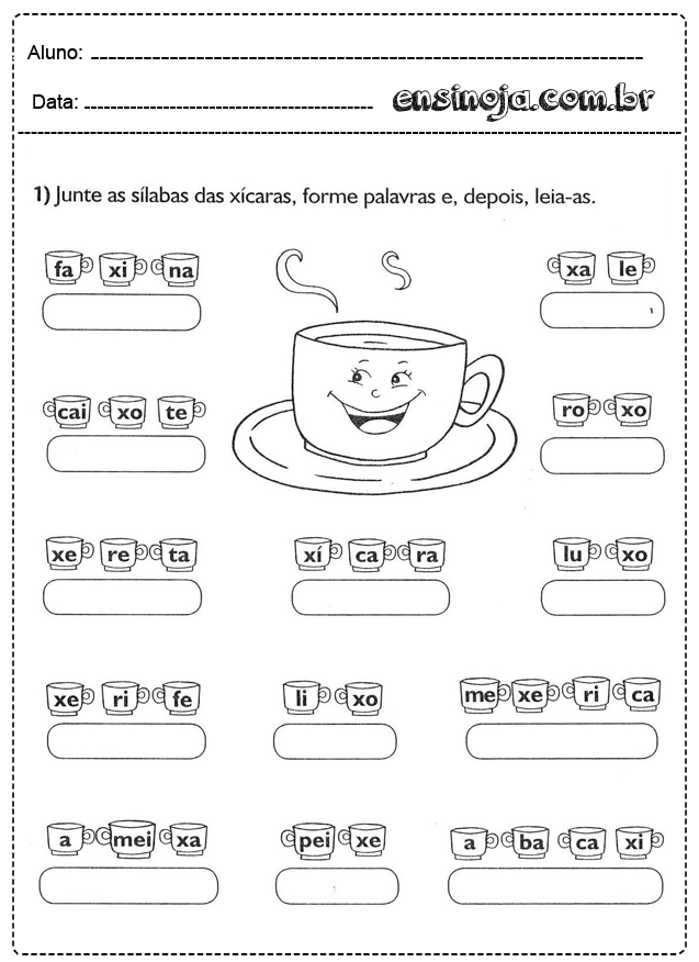 Atividades com silabas para imprimir