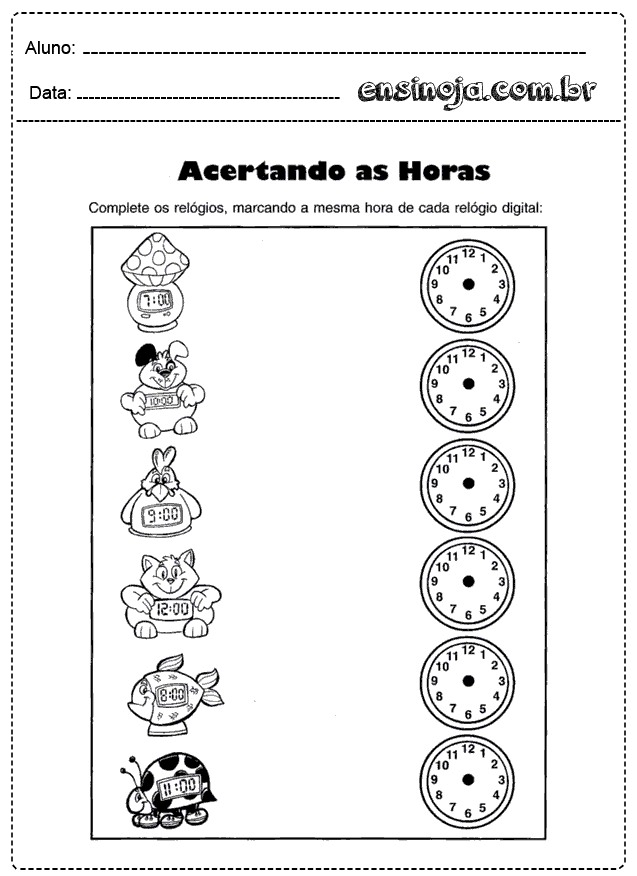 Relógio Letra A Atividade para Educação Infantil