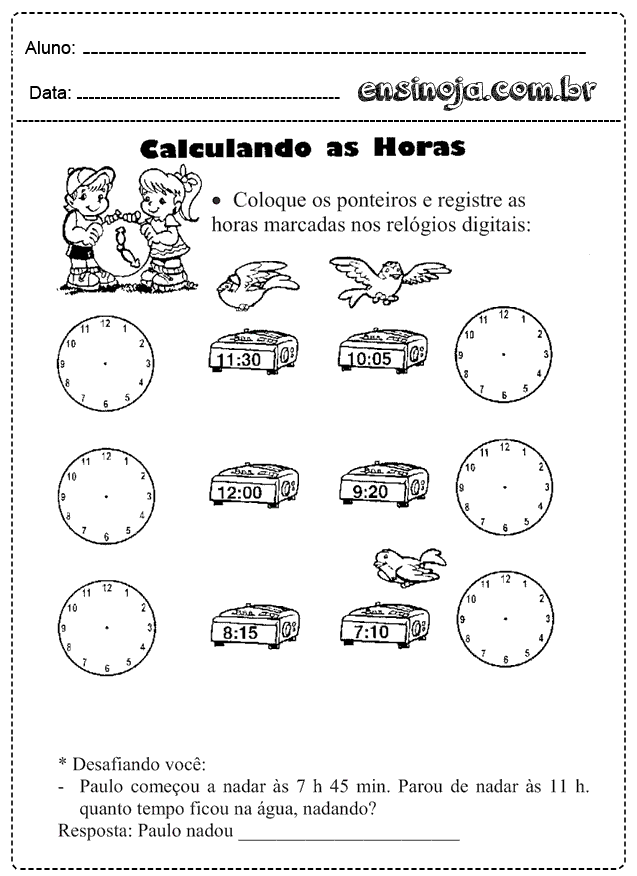 Relógio Letra A Atividade para Educação Infantil