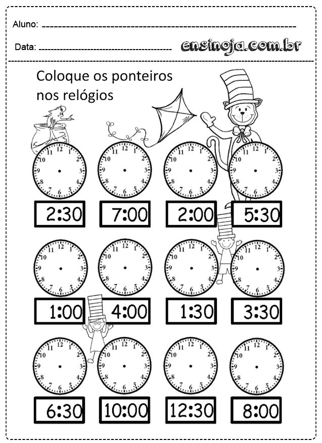 Relógio Letra A Atividade para Educação Infantil