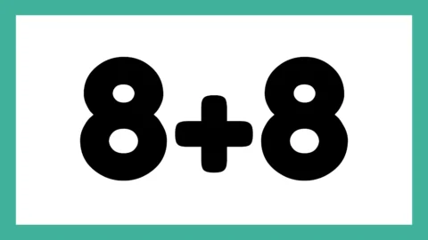 Imagem mostrando a operação matemática 8 + 8