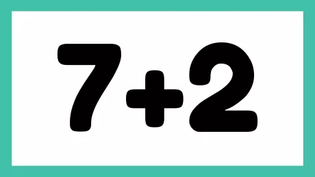 Imagem mostrando a operação matemática 7 + 2