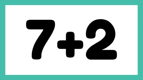 Imagem mostrando a operação matemática 7 + 2