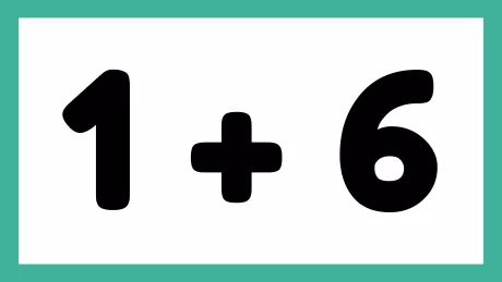Imagem mostrando a operação matemática 1 + 6