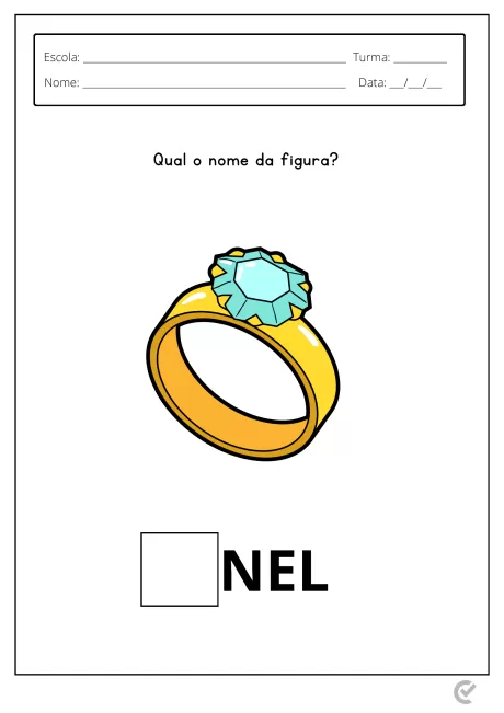 Um anel dourado com uma pedra azul em cima.