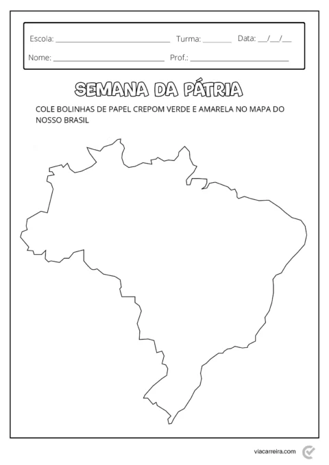 Mapa do Brasil em branco para atividade escolar
