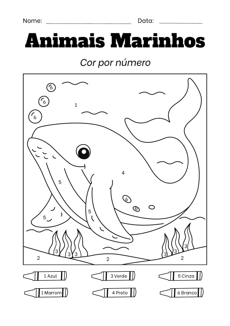 Colorir animais marinhos por número