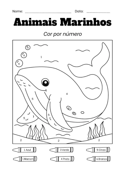 Colorir animais marinhos por número