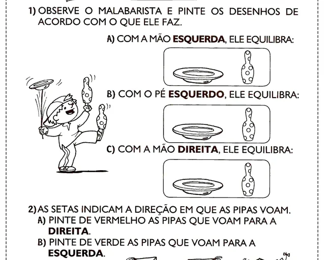 Atividade de pintura com malabarista e pipas.