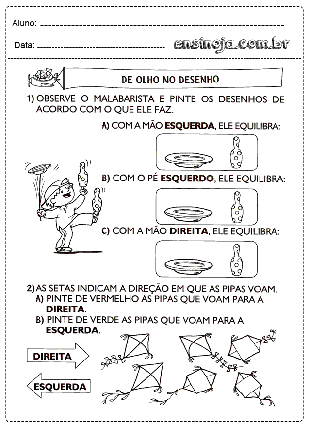 Atividade de pintura com malabarista e pipas.