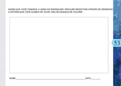 Atividade sobre a lenda do Mapinguari para crianças.