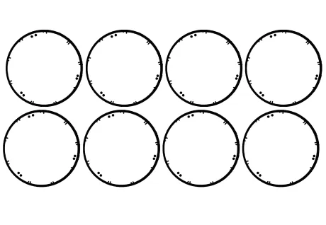Conjunto de círculos vazios dispostos em uma grade