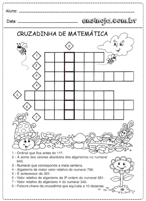 Cruzadinha de matemática
