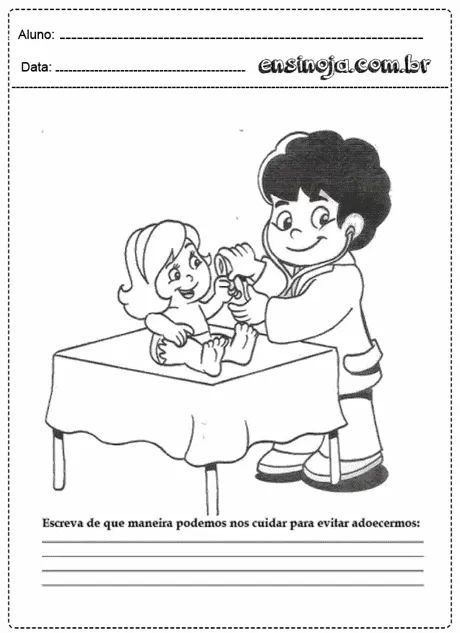 Criança sendo examinada por um médico.