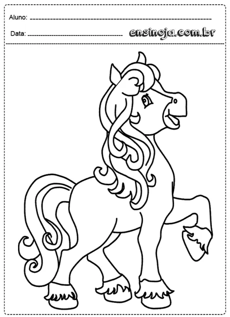 Desenho de um cavalo para colorir.