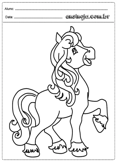 Desenho de um cavalo para colorir.