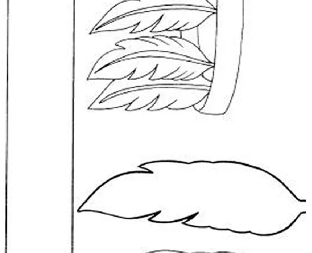 Desenho de folhas e um círculo com folhas