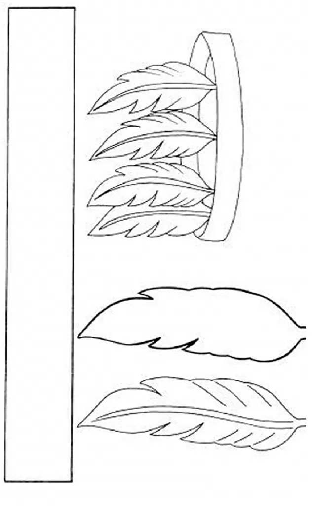 Desenho de folhas e um círculo com folhas