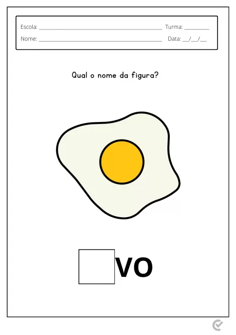 Desenho simples de um ovo frito com gema amarela