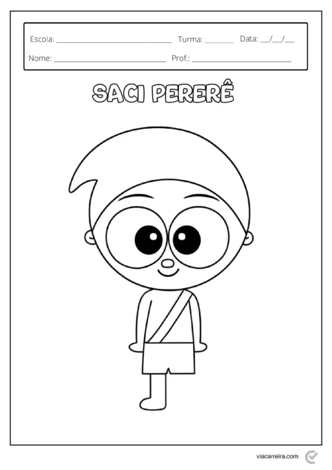 Desenho para colorir do Saci Pererê, personagem do folclore brasileiro.