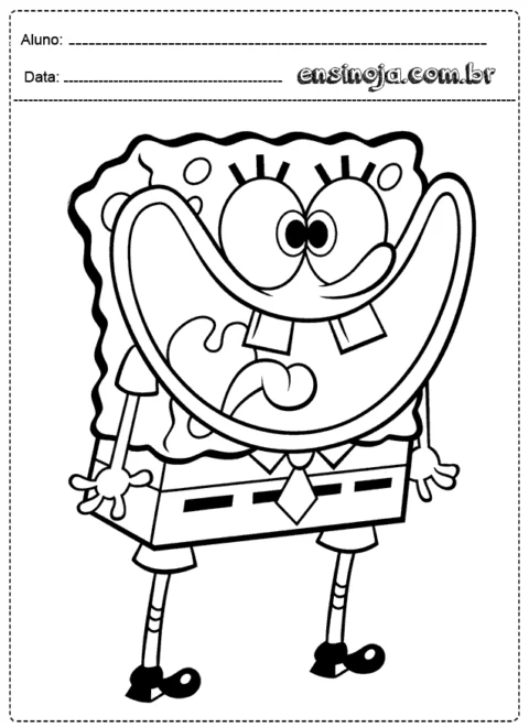 Desenho para colorir do personagem SpongeBob SquarePants.
