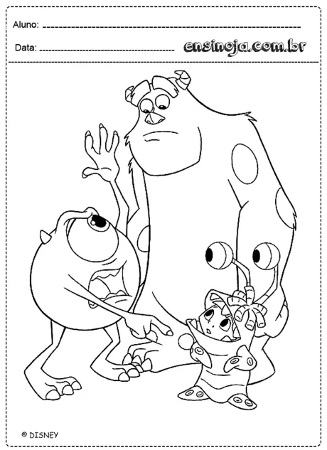 Desenho para colorir com personagens de um filme da Disney.