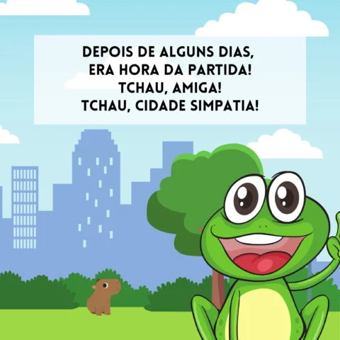 Rã se despede da cidade.