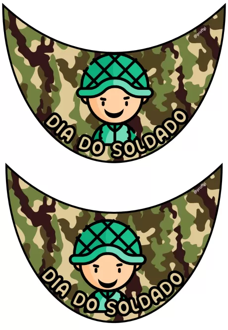 Ilustração de um soldado com uniforme camuflado, comemorando o Dia do Soldado.