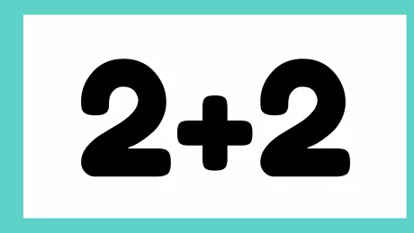 Imagem mostrando a equação 2 + 2