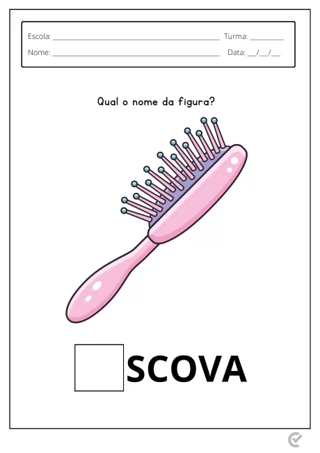 Ilustração de uma escova de cabelo rosa com cerdas azuis.