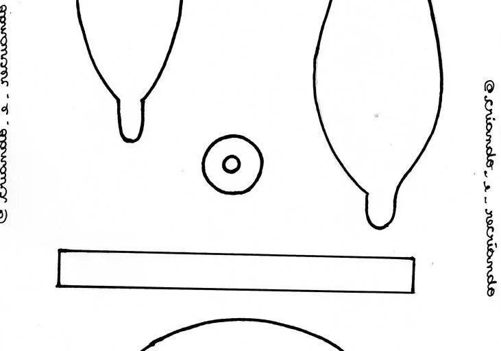 Desenho em preto e branco de formas geométricas simples.
