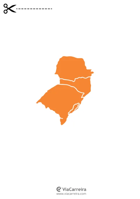 Mapa de um estado brasileiro para atividades educativas.