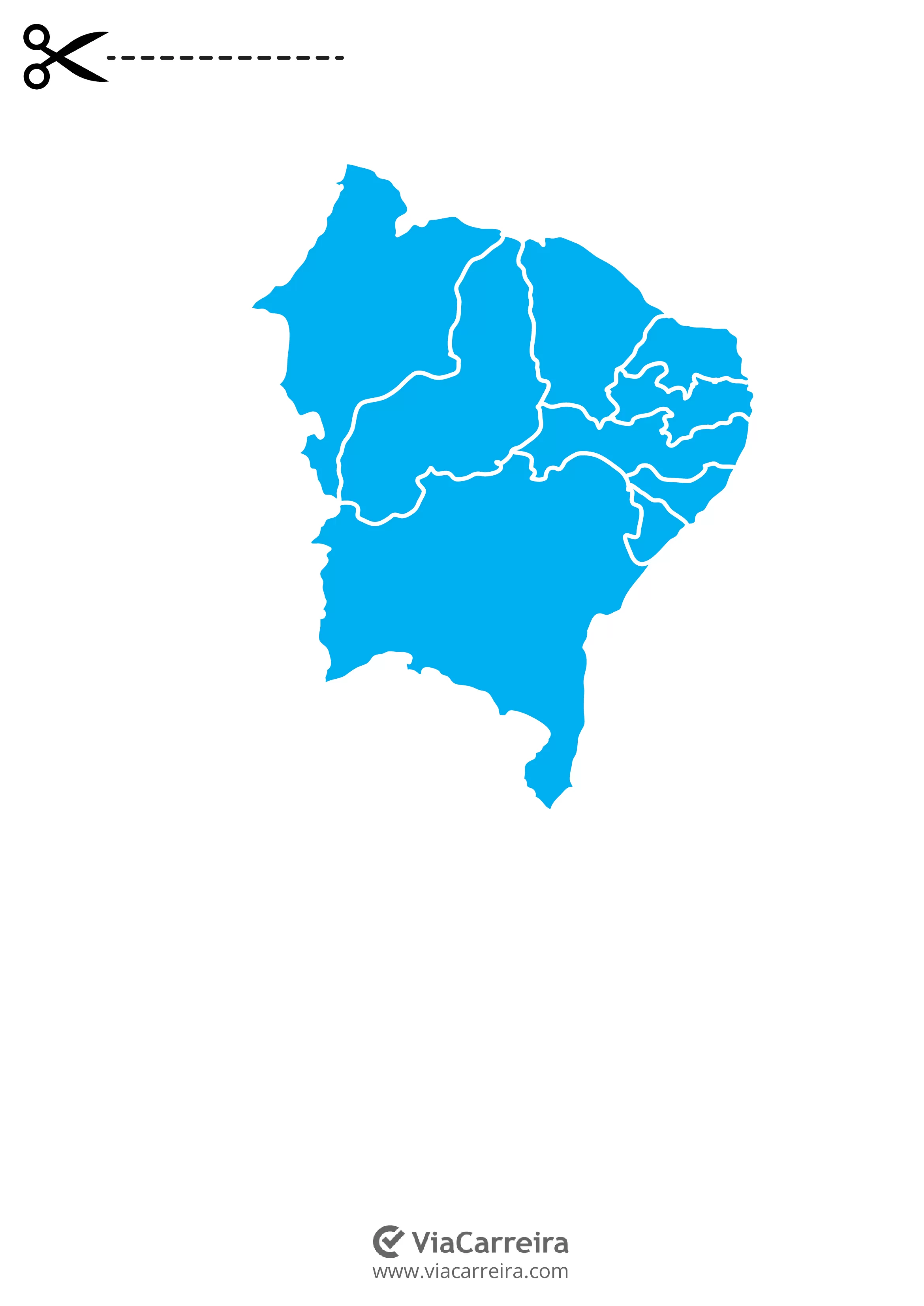 Mapa de Santa Catarina para atividades educativas.