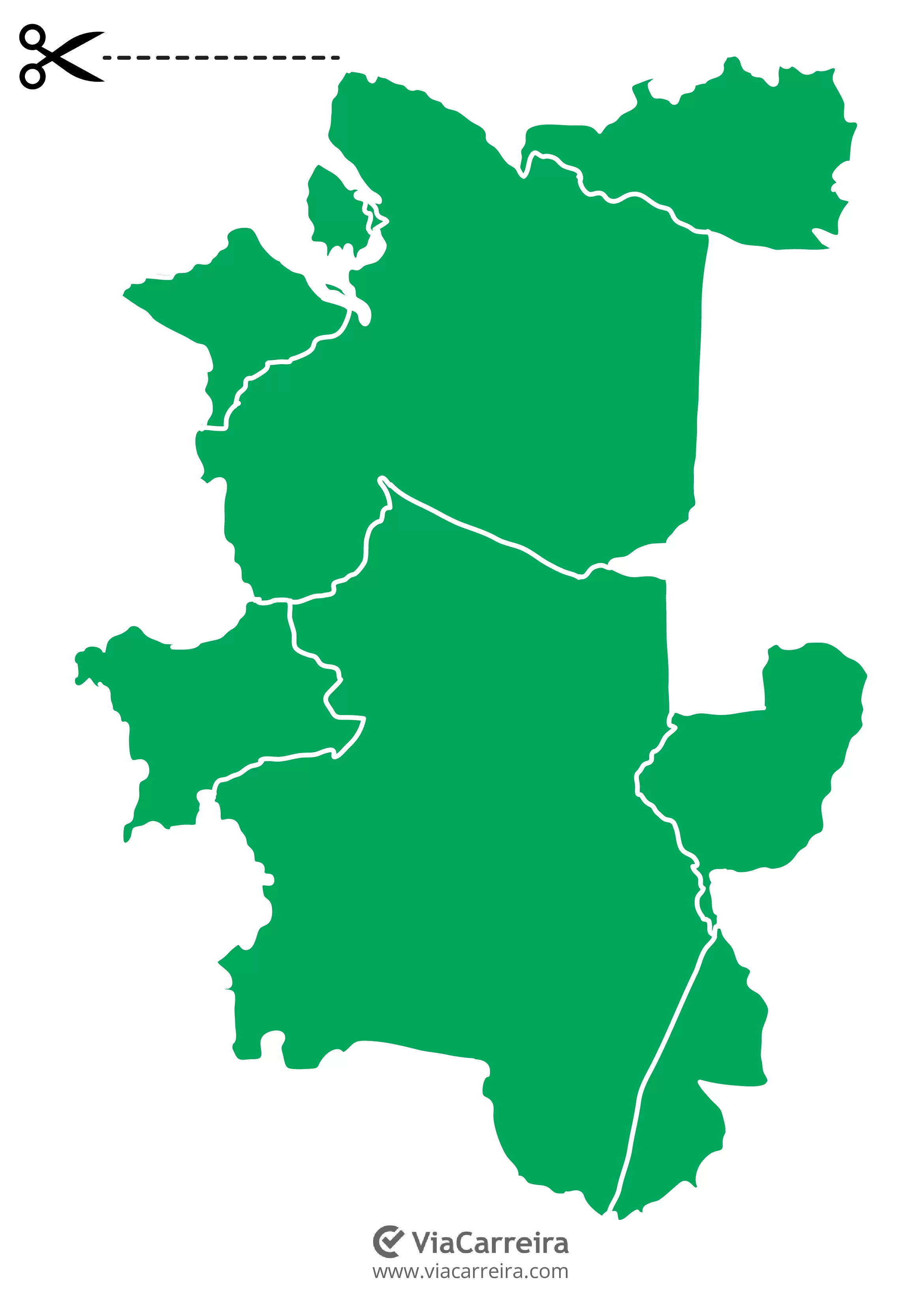 Mapa de uma região para atividades educativas.