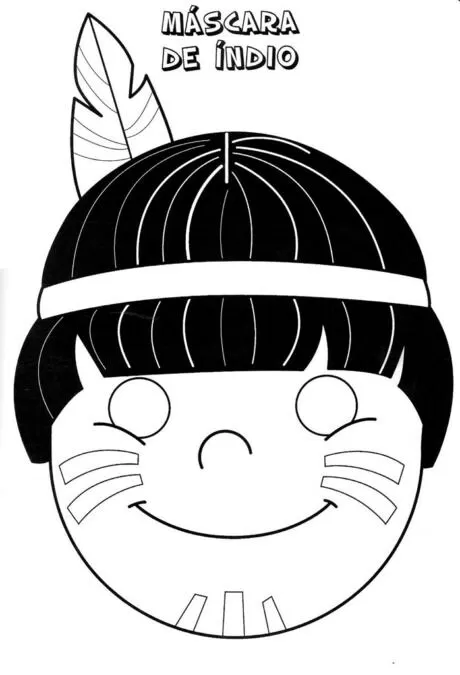 Máscara de índio para colorir