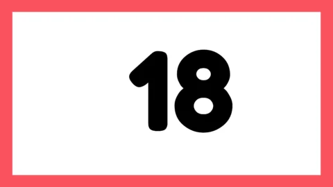 Número 18 em destaque sobre fundo colorido