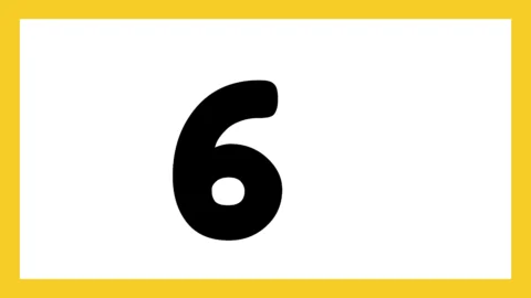 Número 6 em destaque com fundo amarelo