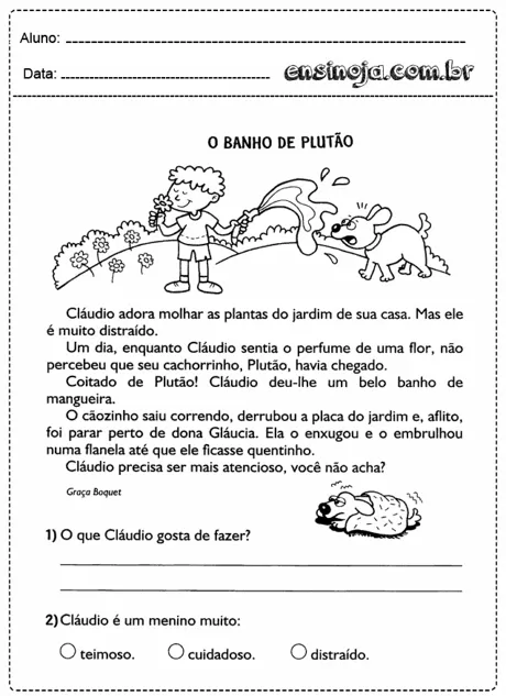 Criança regando plantas com um cachorro ao lado.