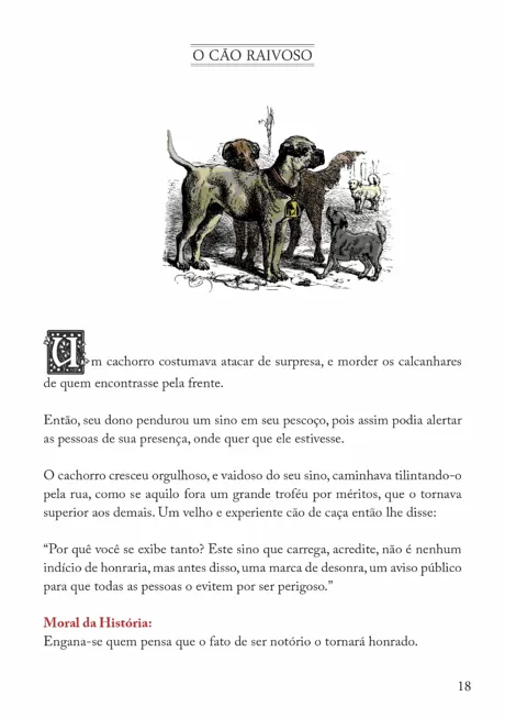 Ilustração de cães com um cachorro usando um sino no pescoço.