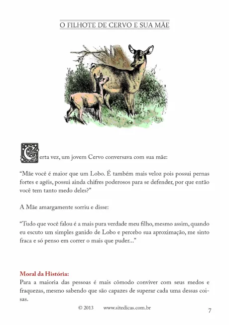 Ilustração de um cervo e seu filhote em um ambiente natural.