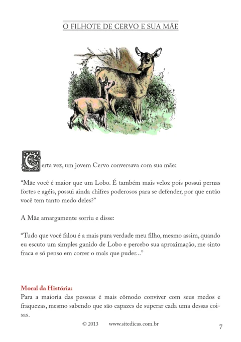 Ilustração de um cervo e seu filhote em um ambiente natural.
