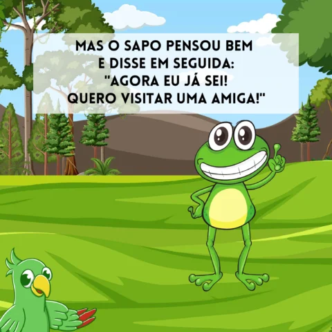 O sapo decide visitar uma amiga.