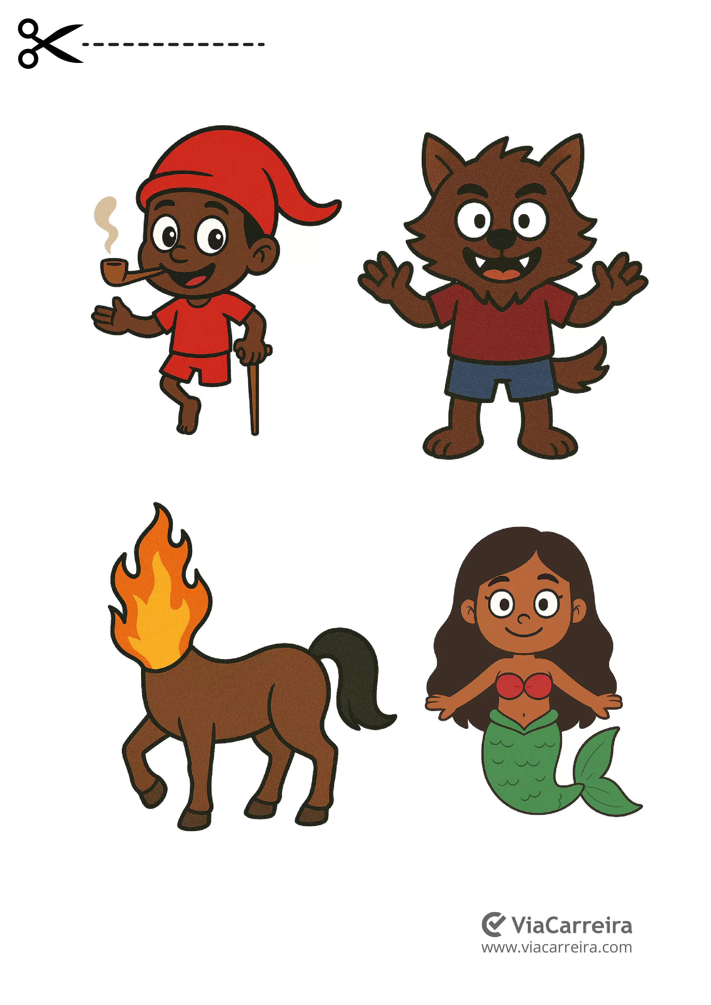 Personagens de histórias infantis para atividades educativas.