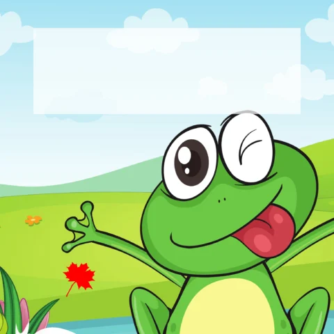 Um sapo alegre em um ambiente natural.