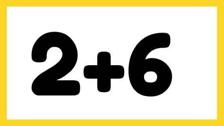 Imagem mostrando a soma 2 + 6
