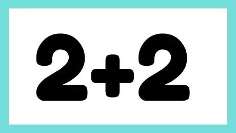 Representação da soma 2 + 2